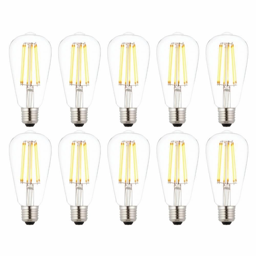 10 X E27 LED 6w Filament Clear Pear Shaped Dimmable Light Bulb contemporary ceiling fixture