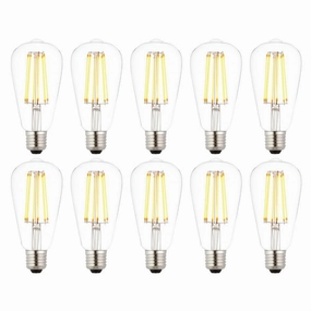 10 X E27 LED 6w Filament Clear Pear Shaped Dimmable Light Bulb contemporary ceiling fixture