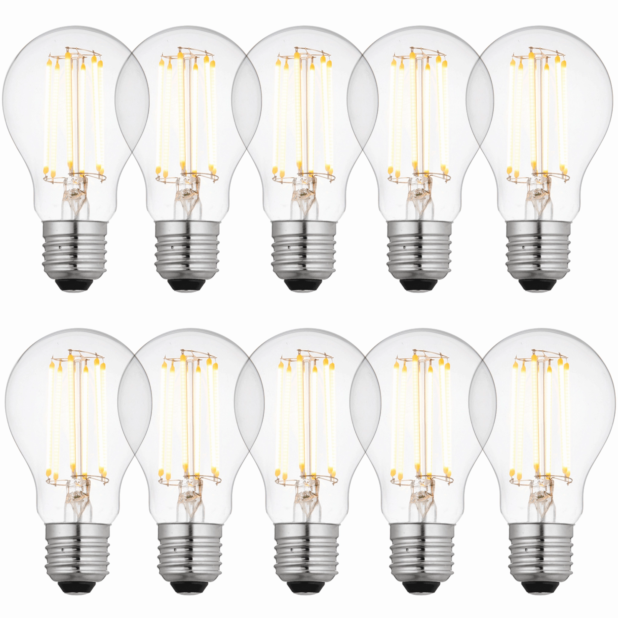 10 x E27 LED Dimmable Filament 6W Lamp/Bulb (40W Equivalent) contemporary ceiling fixture