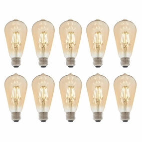 10 X E27 LED Filament Amber Pear Shaped Dimmable 6w Light Bulb contemporary ceiling fixture