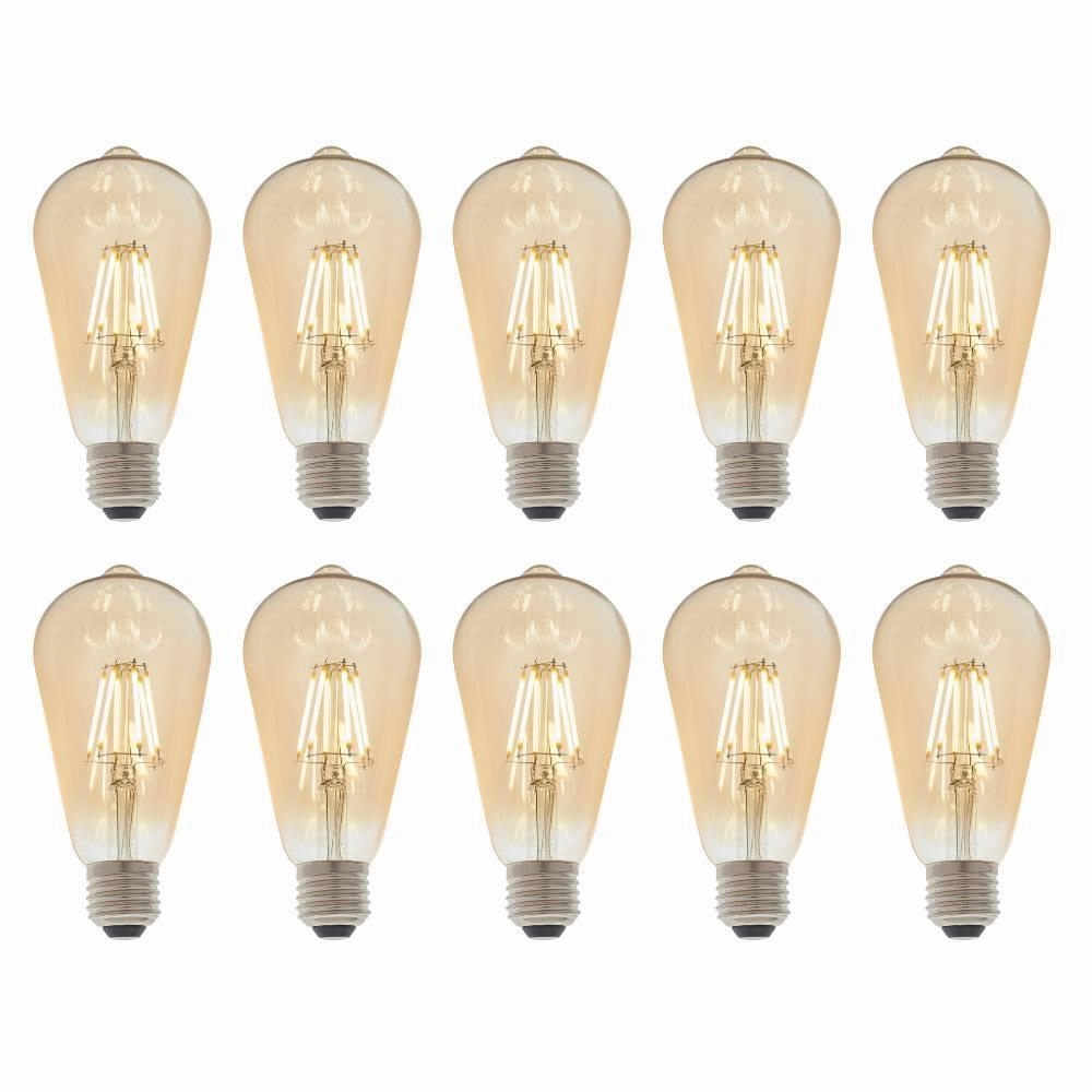 10 X E27 LED Filament Amber Pear Shaped Dimmable 6w Light Bulb contemporary ceiling fixture
