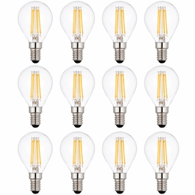 12 x E14 LED Filament Lamp/Bulb Dimmable 4W (40W Equivalent) contemporary ceiling fixture