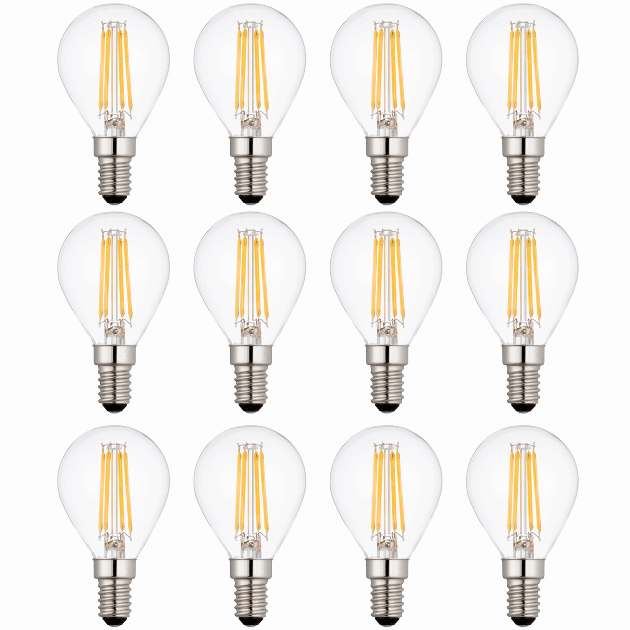12 x E14 LED Filament Lamp/Bulb Dimmable 4W (40W Equivalent) contemporary ceiling fixture