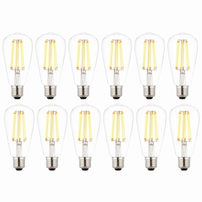 12 X E27 LED 6w Filament Clear Pear Shaped Dimmable Light Bulb contemporary ceiling fixture