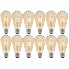 12 X E27 LED Filament Amber Pear Shaped Dimmable 6w Light Bulb contemporary ceiling fixture
