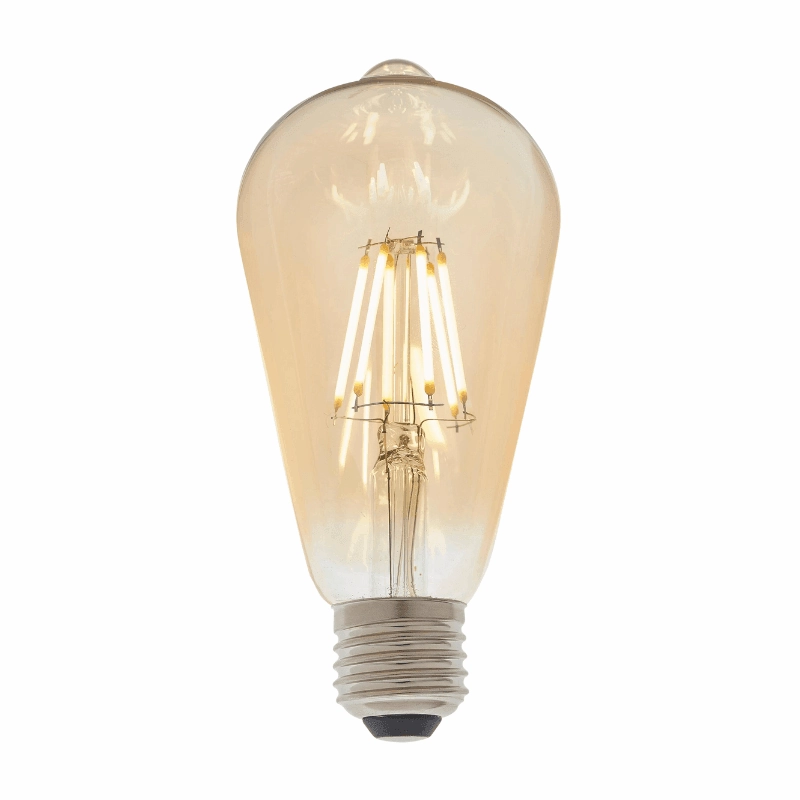 12 X E27 LED Filament Amber Pear Shaped Dimmable 6w Light Bulb