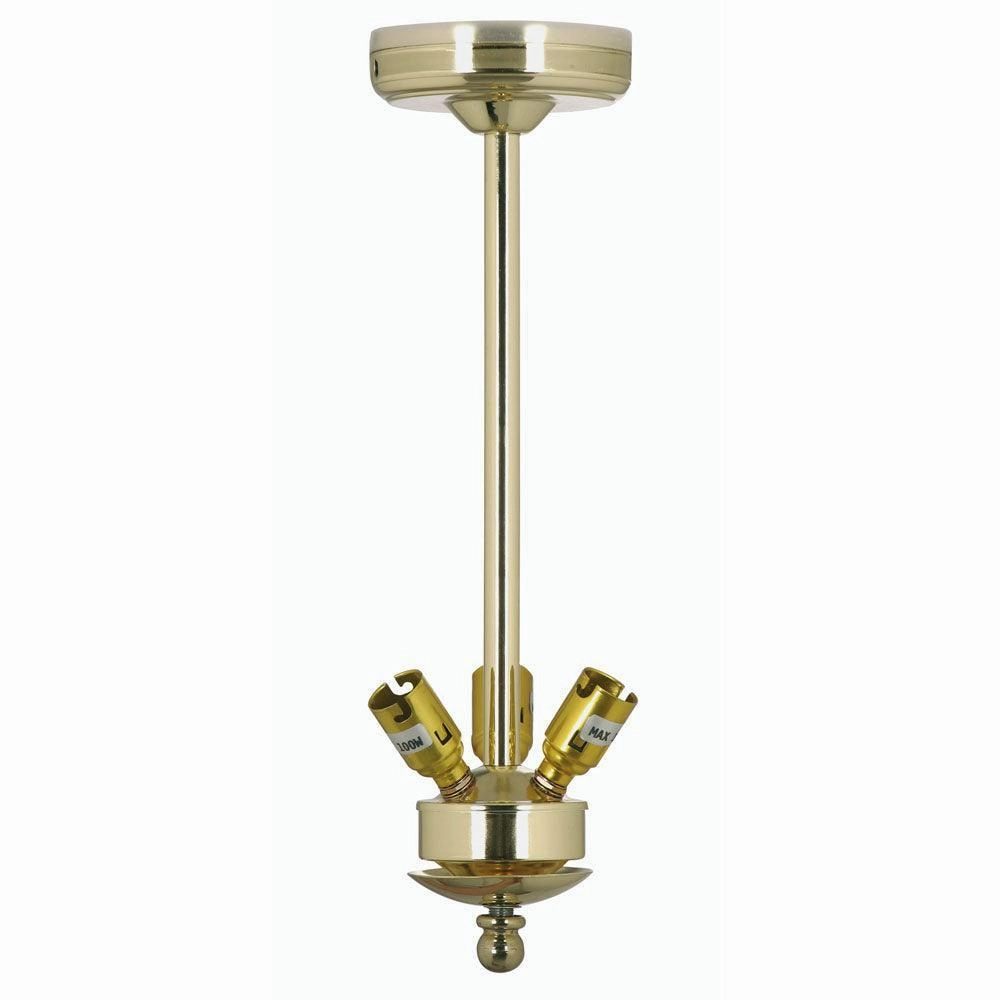 14 Inch Drop Suspension Polished Brass 3 Light Fitting soft glow ceiling light