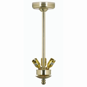 14 Inch Drop Suspension Polished Brass 3 Light Fitting soft glow ceiling light