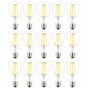 15 X E27 LED 6w Filament Clear Pear Shaped Dimmable Light Bulb contemporary ceiling fixture