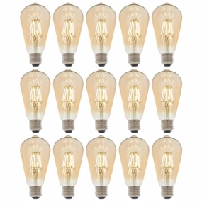15 X E27 LED Filament Amber Pear Shaped Dimmable 6w Light Bulb contemporary ceiling fixture