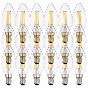 18 x E14 LED Dimmable Candle Filament Bulbs 4W (25W Equivalent) contemporary ceiling fixture