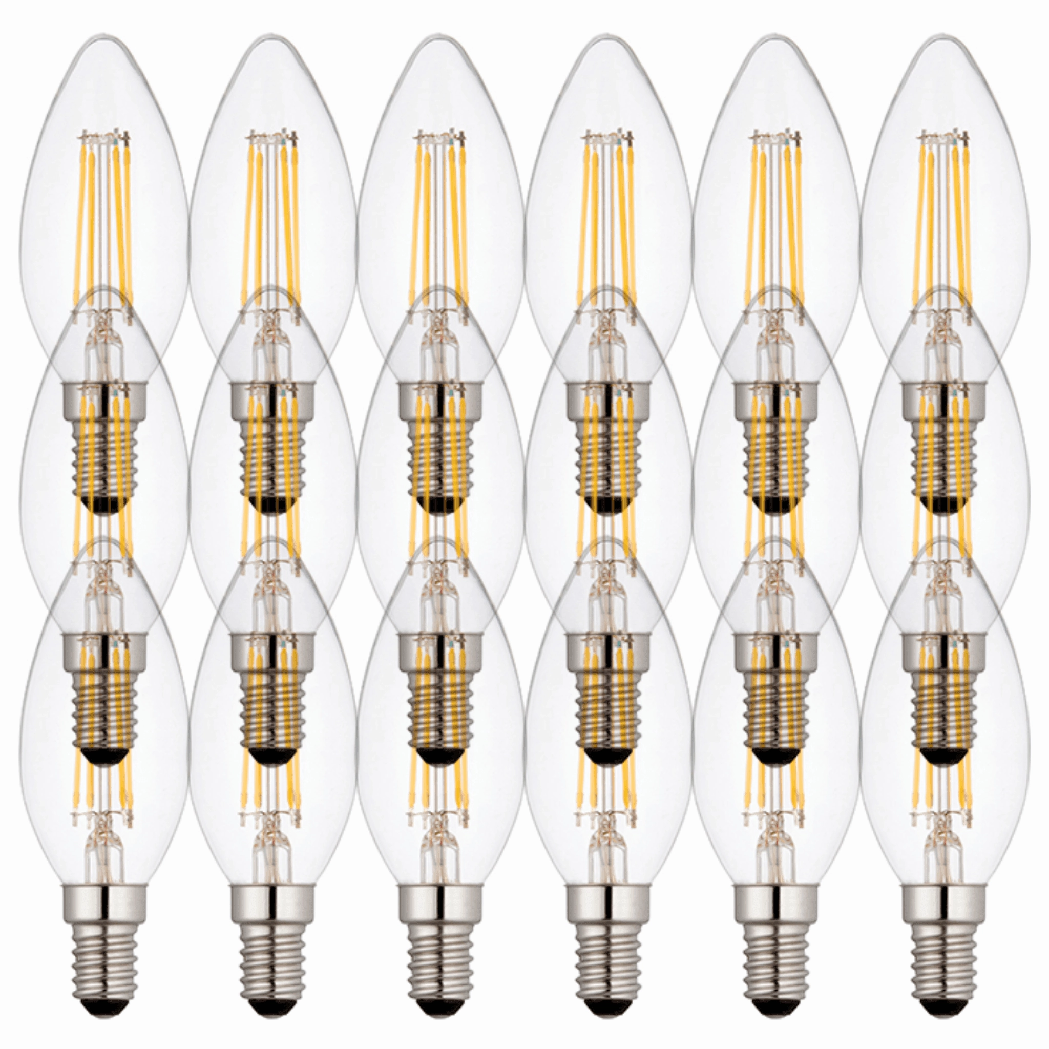 18 x E14 LED Dimmable Candle Filament Bulbs 4W (25W Equivalent) contemporary ceiling fixture