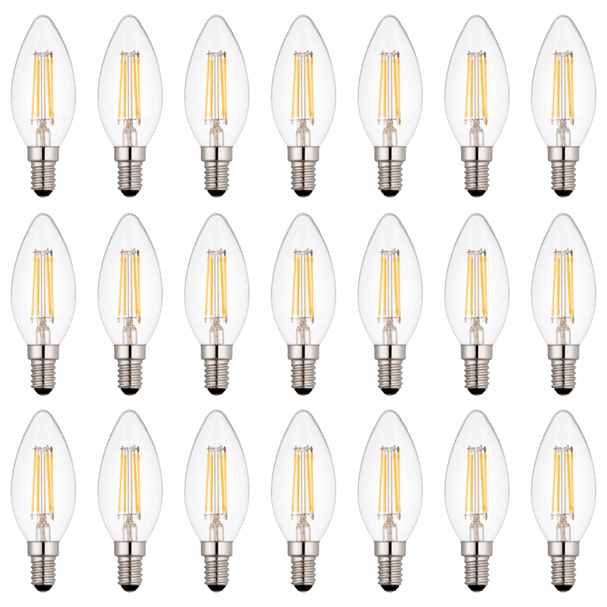 21 x E14 LED Dimmable Candle Filament Bulbs 4W (25W Equivalent) contemporary ceiling fixture