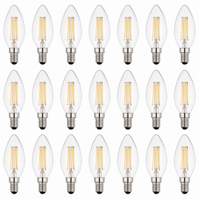 21 x E14 LED Dimmable Candle Filament Bulbs 4W (25W Equivalent) contemporary ceiling fixture