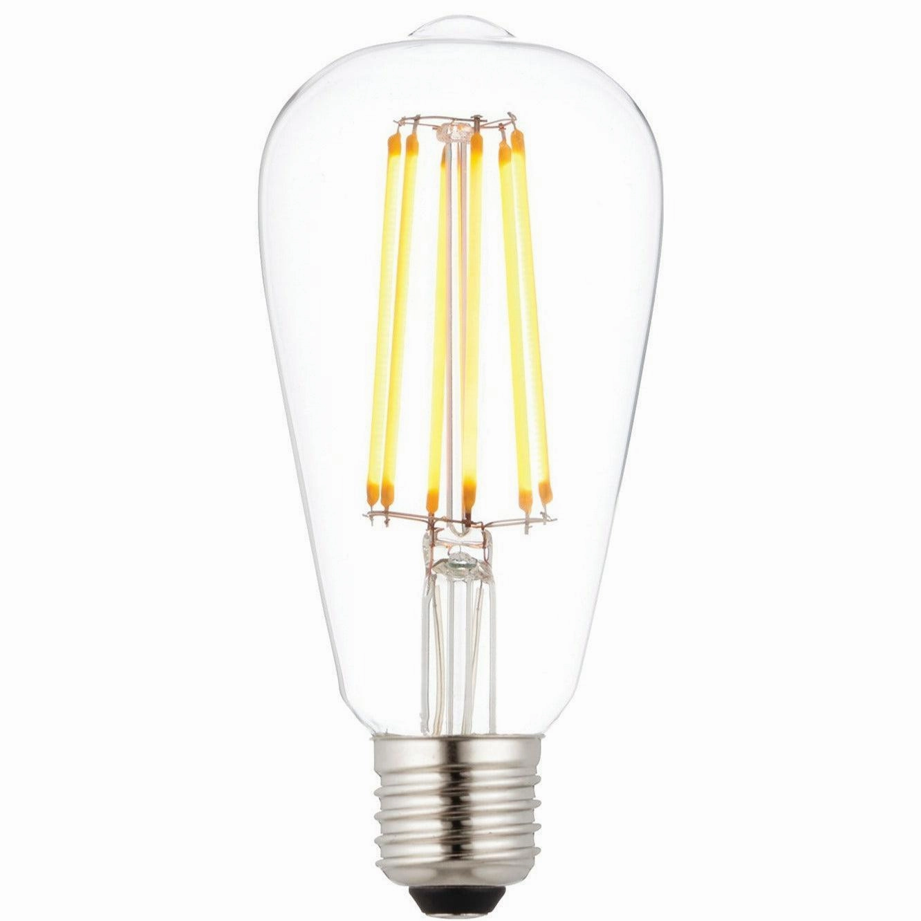 2 X E27 LED 6w Filament Clear Pear Shaped Dimmable Light Bulb
