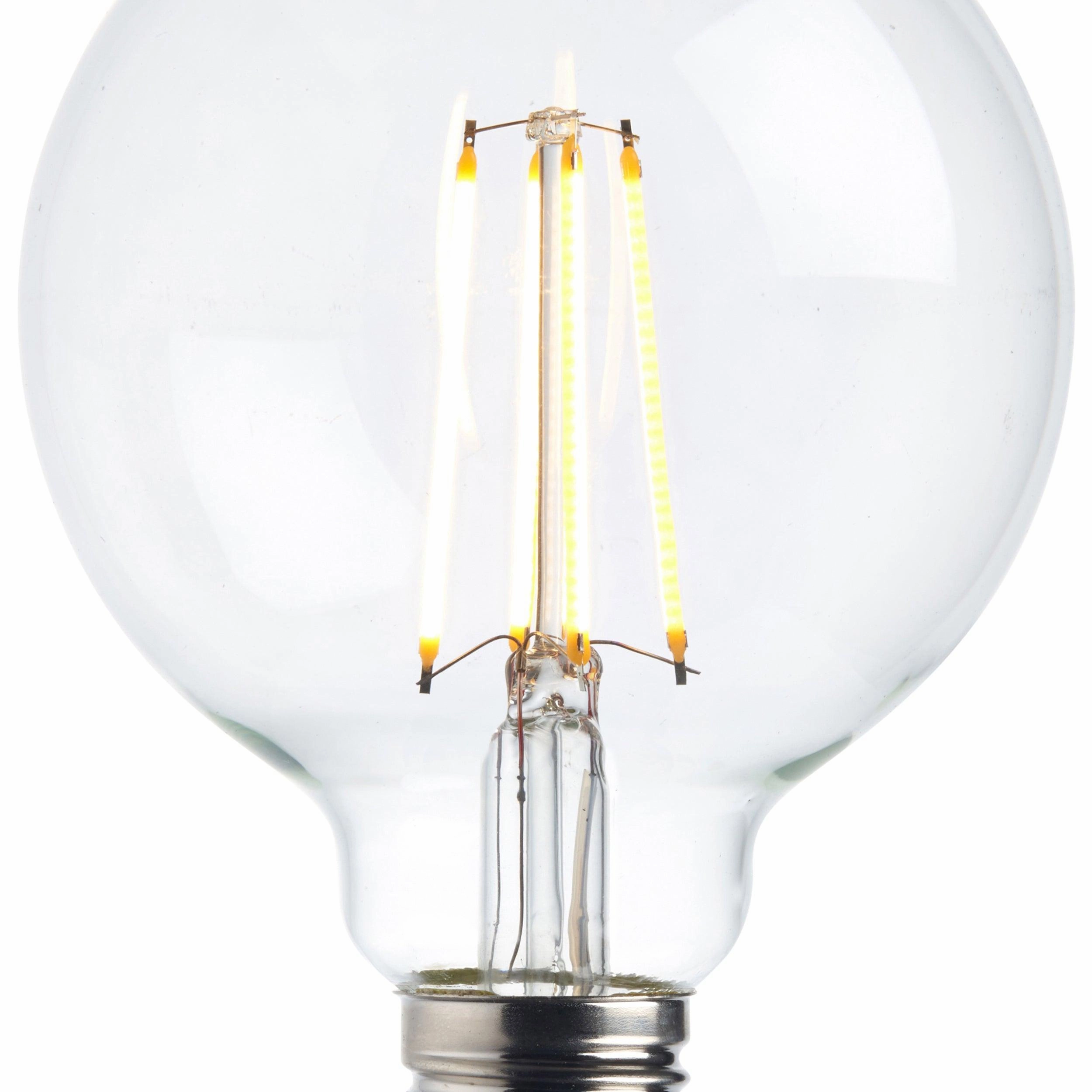 2 X E27 Warm White LED Filament Globe Light Bulb Dimmable 7W