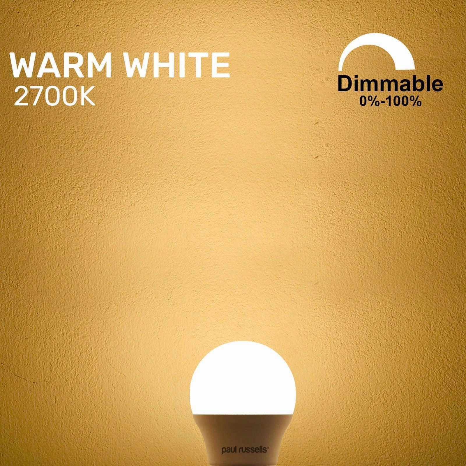 2 X LED Dimmable Golf B22 5.5W (40W) Warm White Bayonet Cap Light Bulbs
