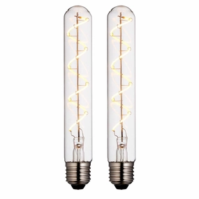 2 X Spiral Tubular E27 Filament Clear Glass 4W LED Light Bulb contemporary ceiling fixture