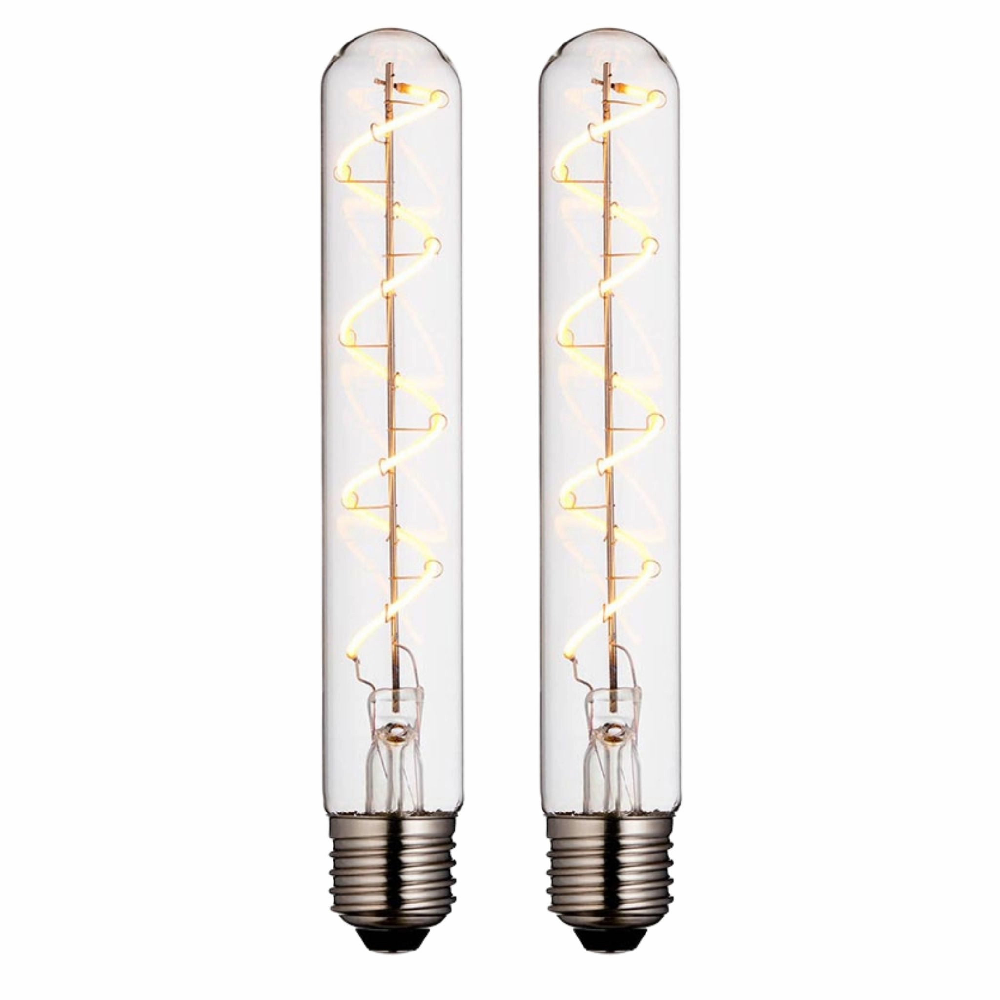 2 X Spiral Tubular E27 Filament Clear Glass 4W LED Light Bulb contemporary ceiling fixture