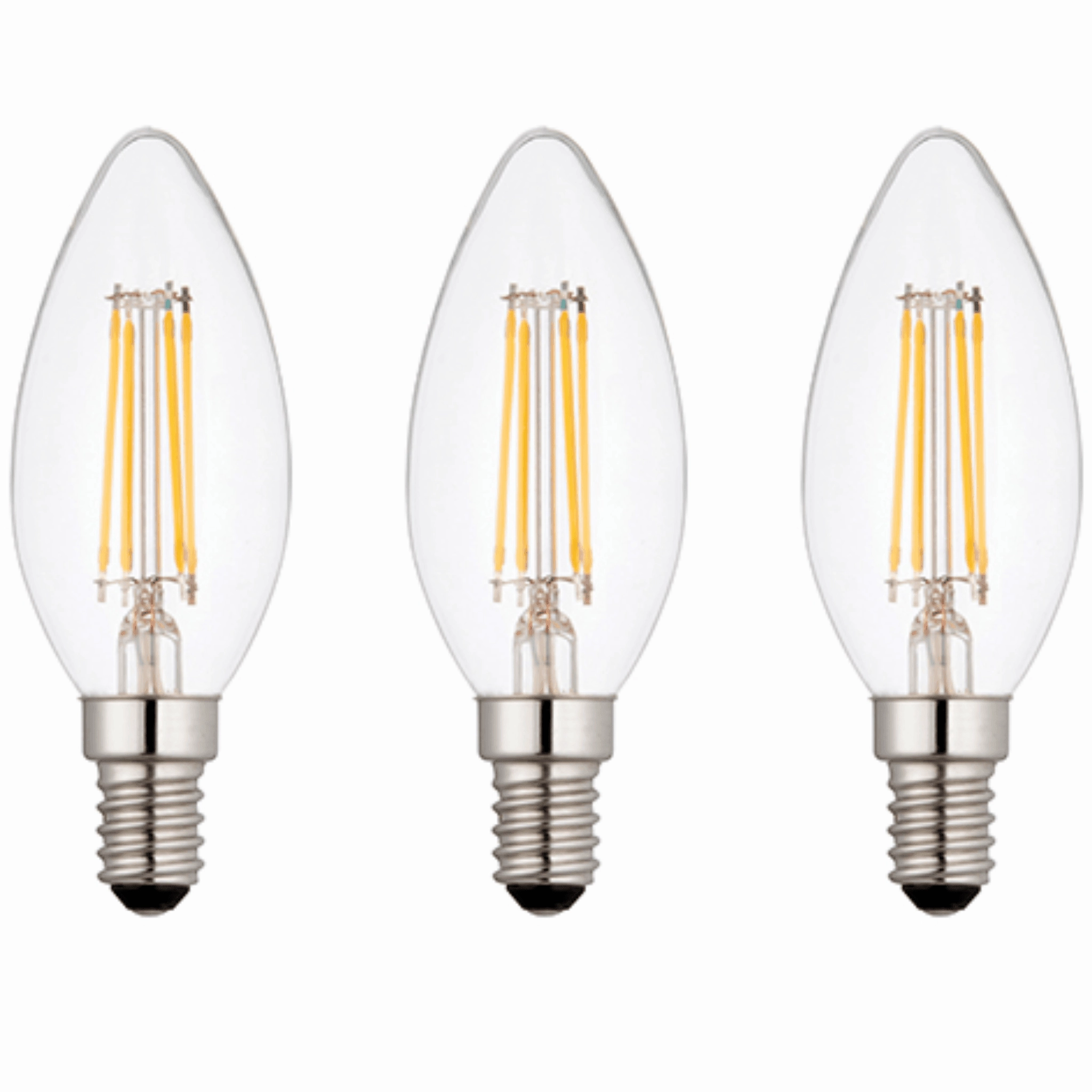 3 X E14 LED Dimmable Candle Filament Bulbs 4W (25W Equivalent) contemporary ceiling fixture