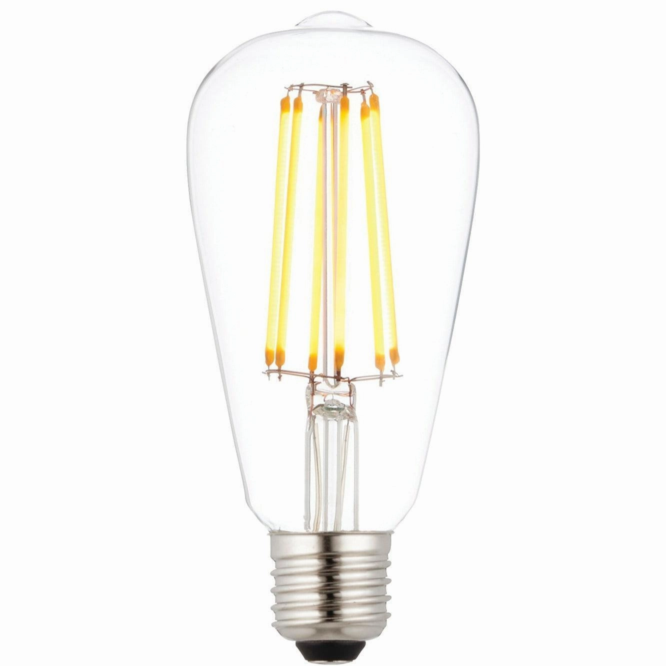 3 X E27 LED 6w Filament Clear Pear Shaped Dimmable Light Bulb