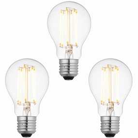 3 x E27 LED Dimmable Filament 6W Bulbs (40W Equivalent) contemporary ceiling fixture