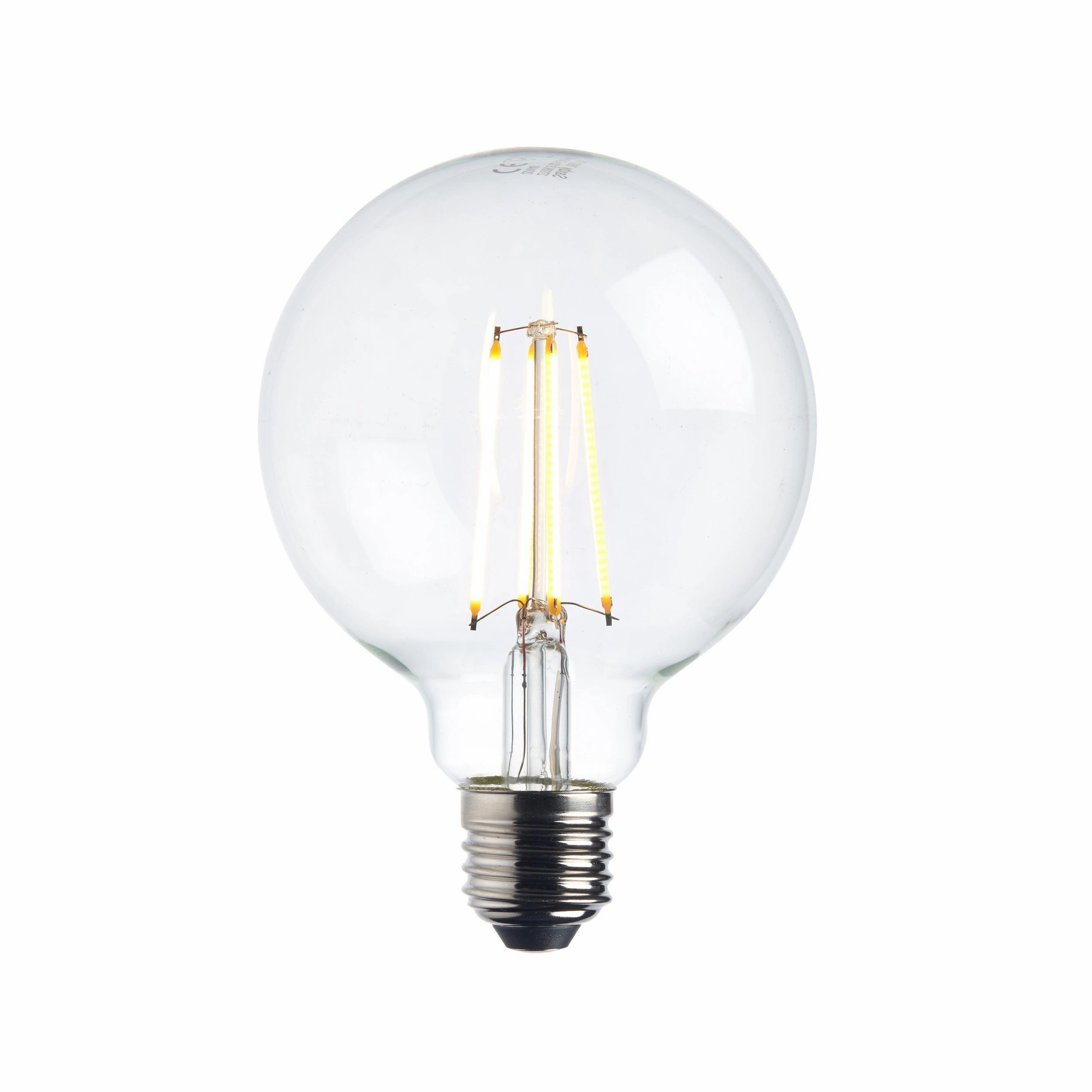 3 X E27 Warm White LED Filament Globe Light Bulb Dimmable 7W
