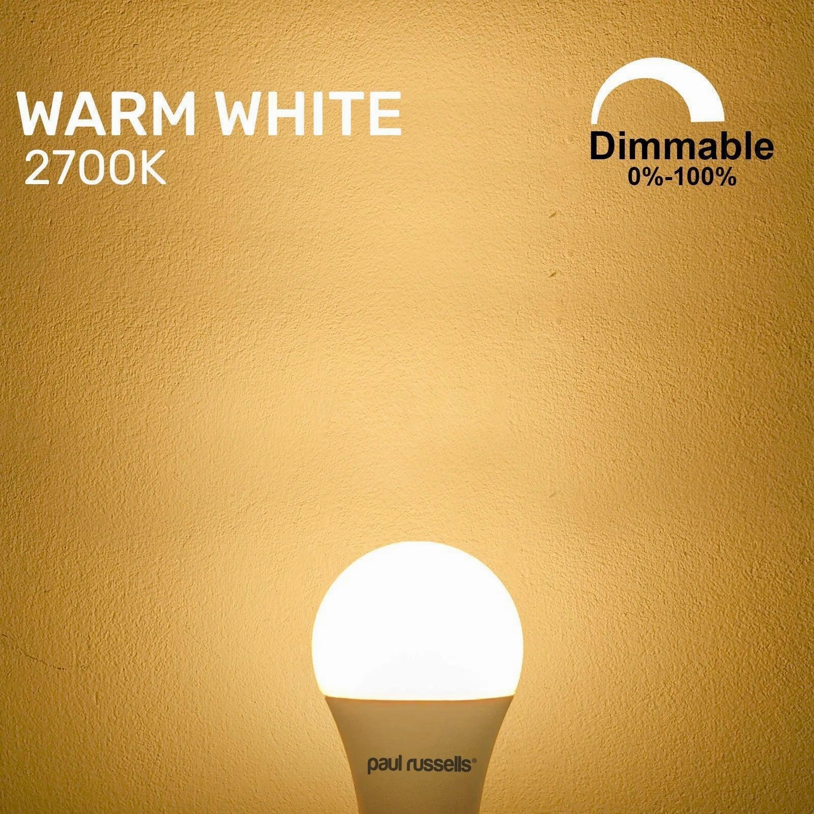 3 X LED Dimmable B22 8.5W (60W) Warm White GLS Bayonet Cap Light Bulbs