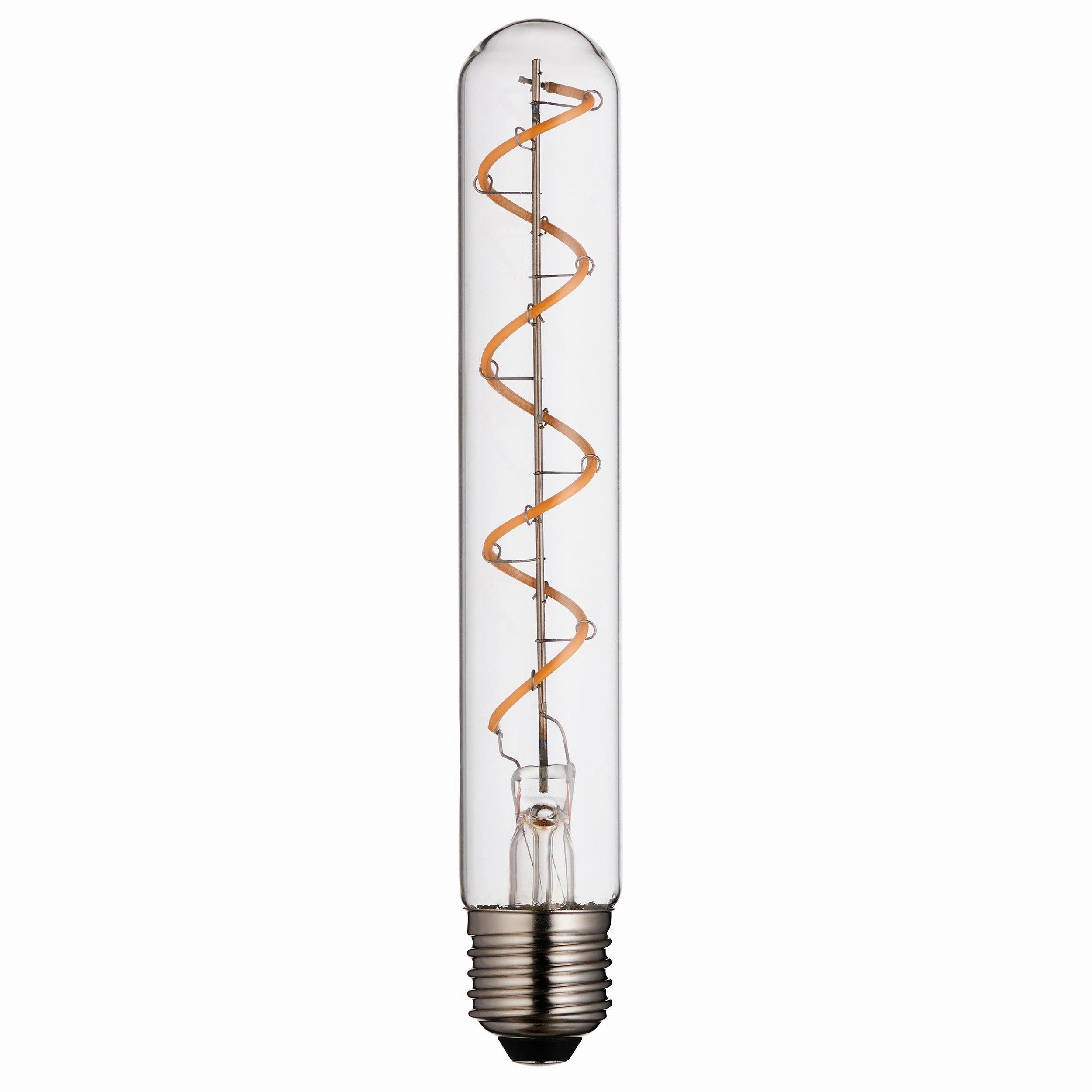 3 X Spiral Tubular E27 Filament Clear Glass 4W LED Light Bulb