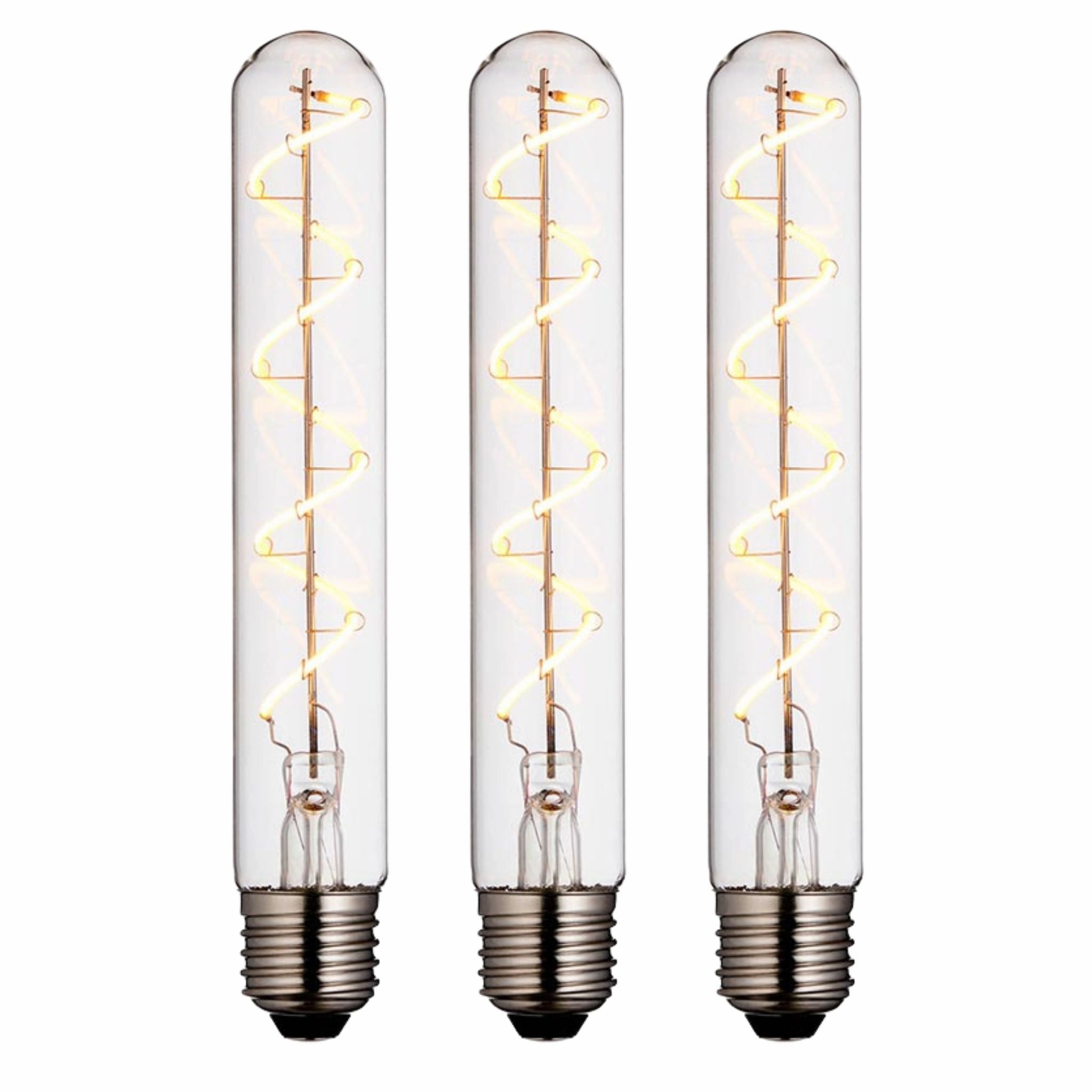 3 X Spiral Tubular E27 Filament Clear Glass 4W LED Light Bulb contemporary ceiling fixture