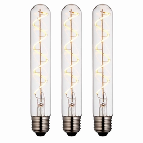 3 X Spiral Tubular E27 Filament Clear Glass 4W LED Light Bulb contemporary ceiling fixture