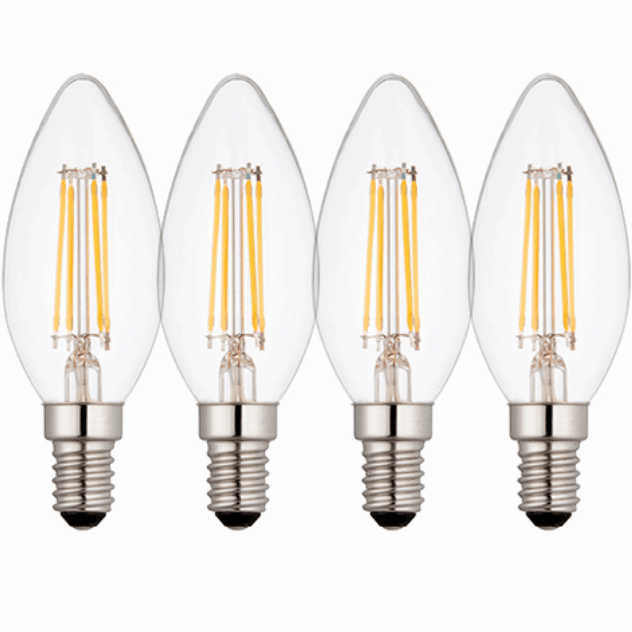 4 X E14 LED Dimmable Candle Filament Bulbs 4W (25W Equivalent) contemporary ceiling fixture