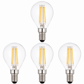 4 x E14 LED Filament Bulbs Dimmable 4W (40W Equivalent) contemporary ceiling fixture