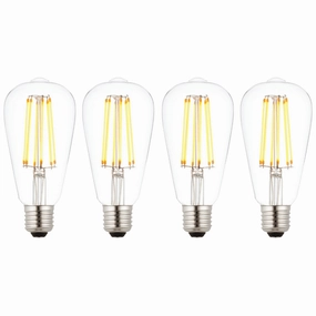 4 X E27 LED 6w Filament Clear Pear Shaped Dimmable Light Bulb contemporary ceiling fixture