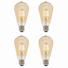 4 X E27 LED Filament Amber Pear Shaped Dimmable 6w Light Bulb contemporary ceiling fixture