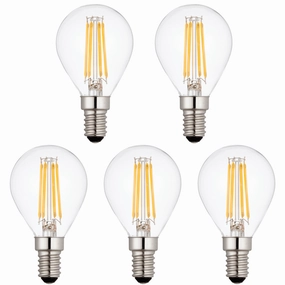 5 x E14 LED Filament Bulbs Dimmable 4W (40W Equivalent) contemporary ceiling fixture