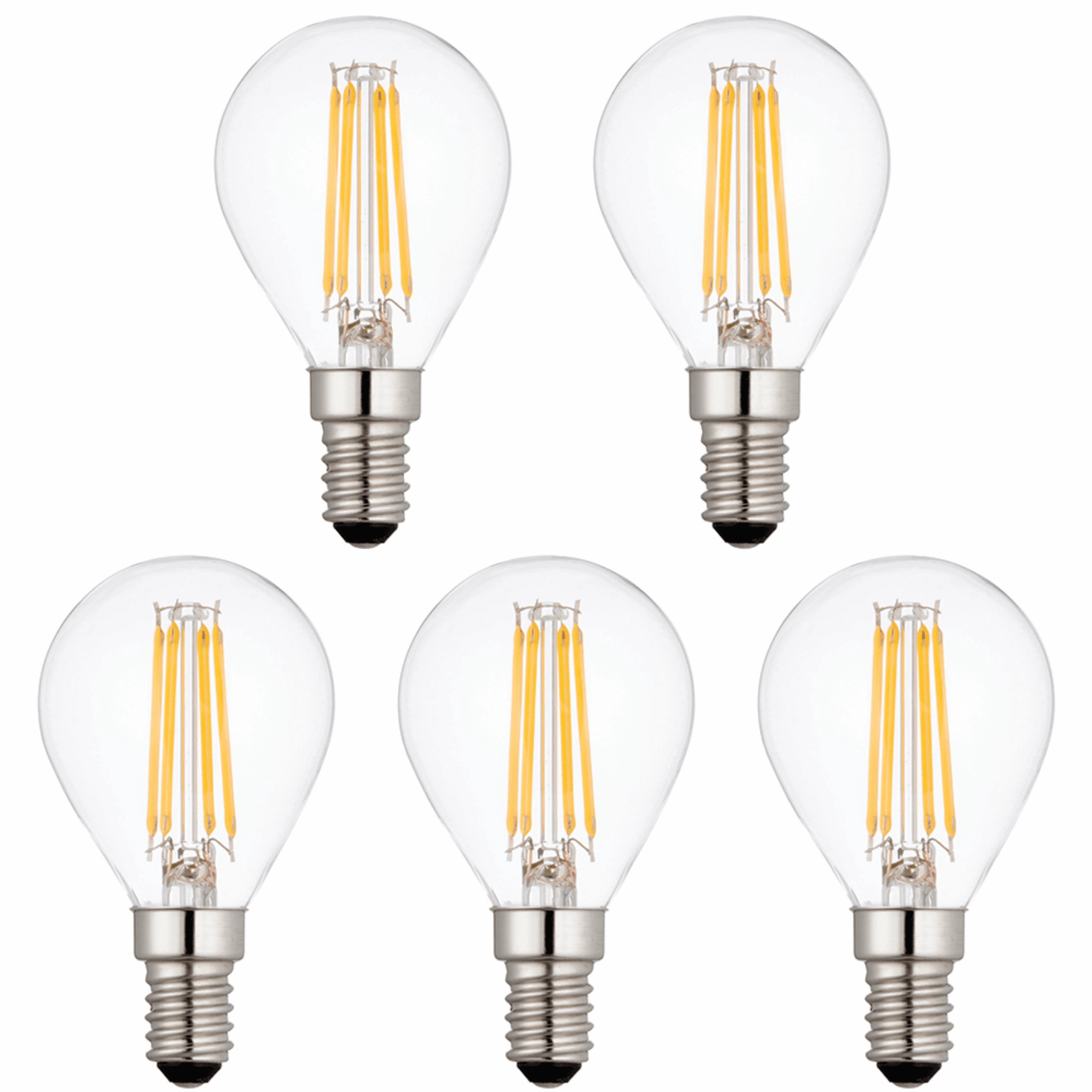 5 x E14 LED Filament Bulbs Dimmable 4W (40W Equivalent) contemporary ceiling fixture