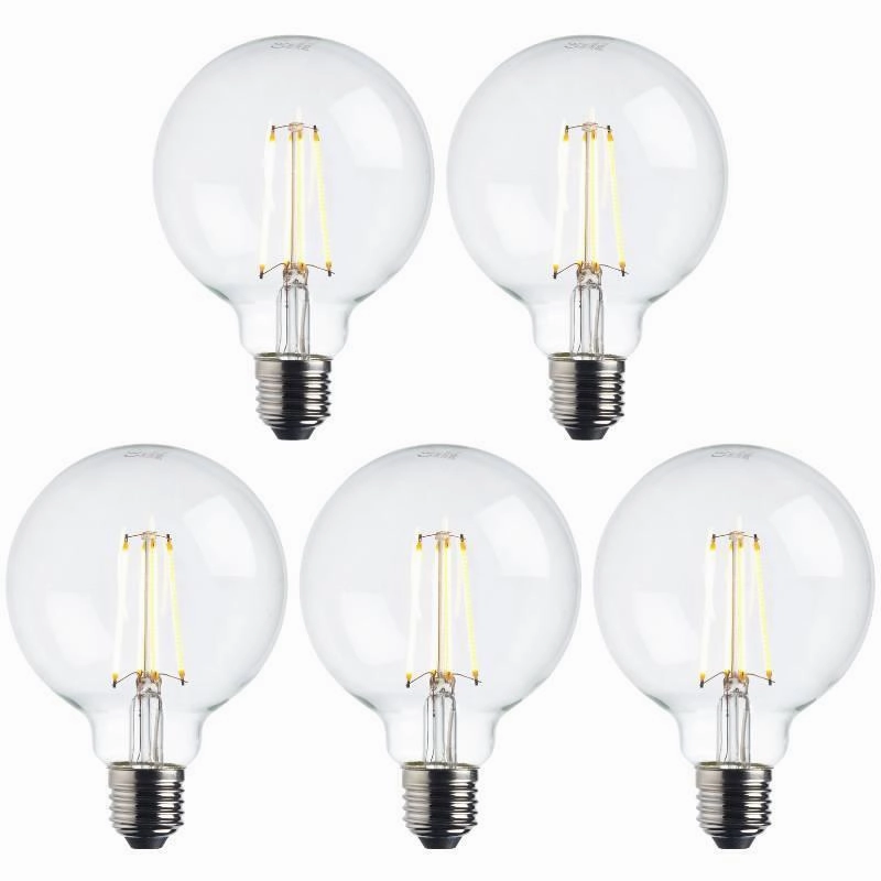 5 x E27 Warm White LED Filament Globe Light Bulb Dimmable 7W contemporary ceiling fixture