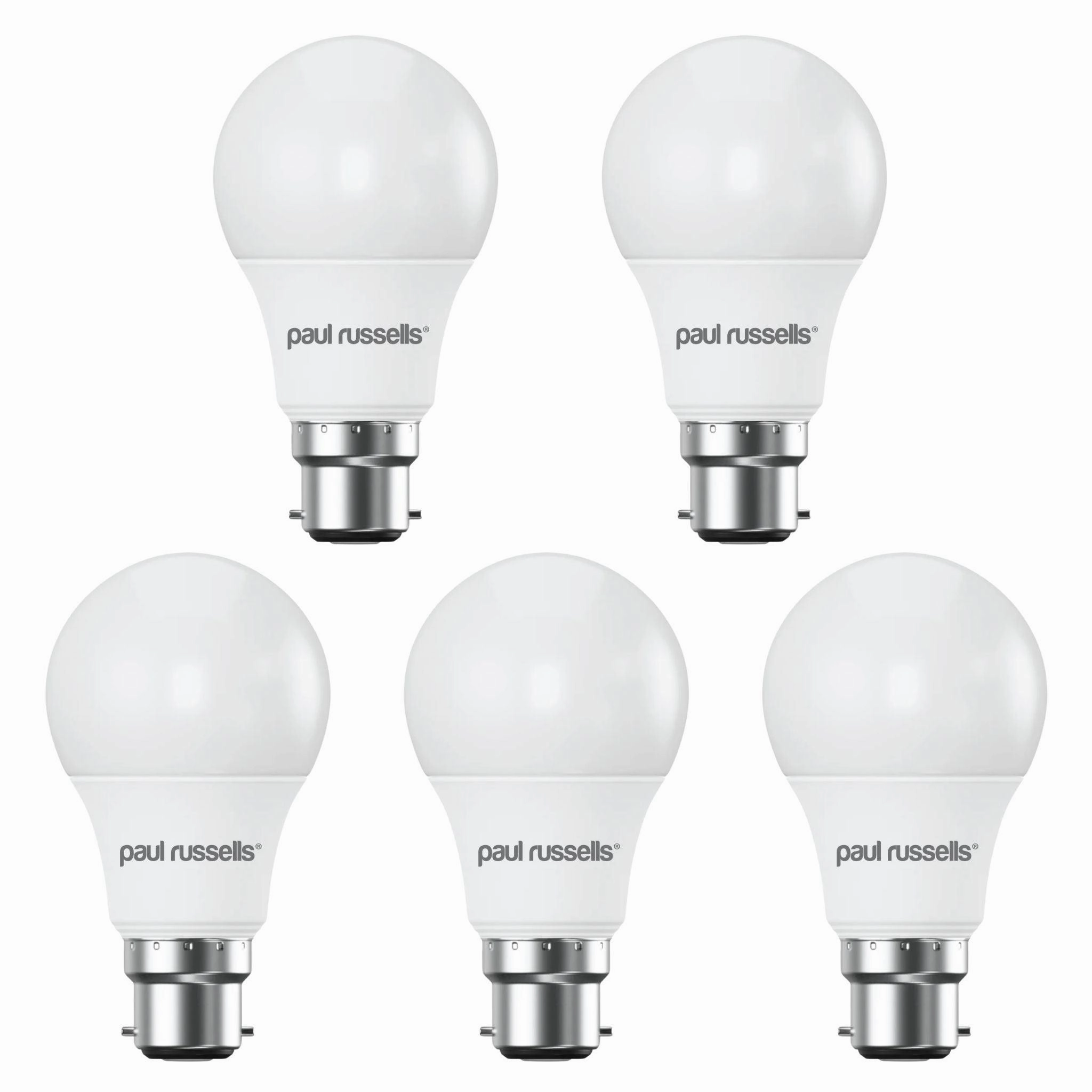 5 X LED Dimmable B22 8.5W (60W) Warm White GLS Bayonet Cap Light Bulbs contemporary ceiling fixture
