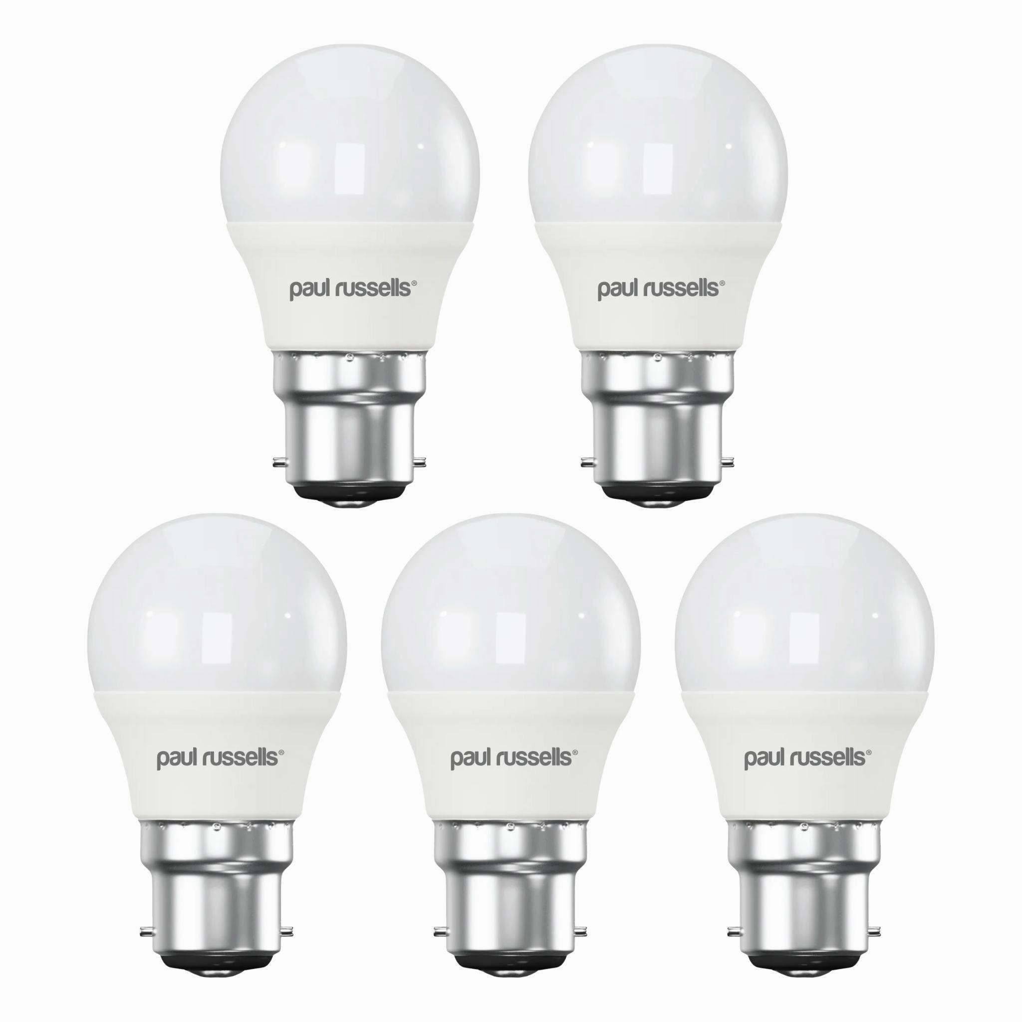 5 X LED Dimmable Golf B22 5.5W (40W) Warm White Bayonet Cap Light Bulbs contemporary ceiling fixture