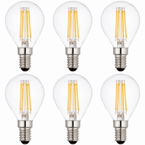 6 x E14 LED Filament Bulbs Dimmable 4W (40W Equivalent) contemporary ceiling fixture