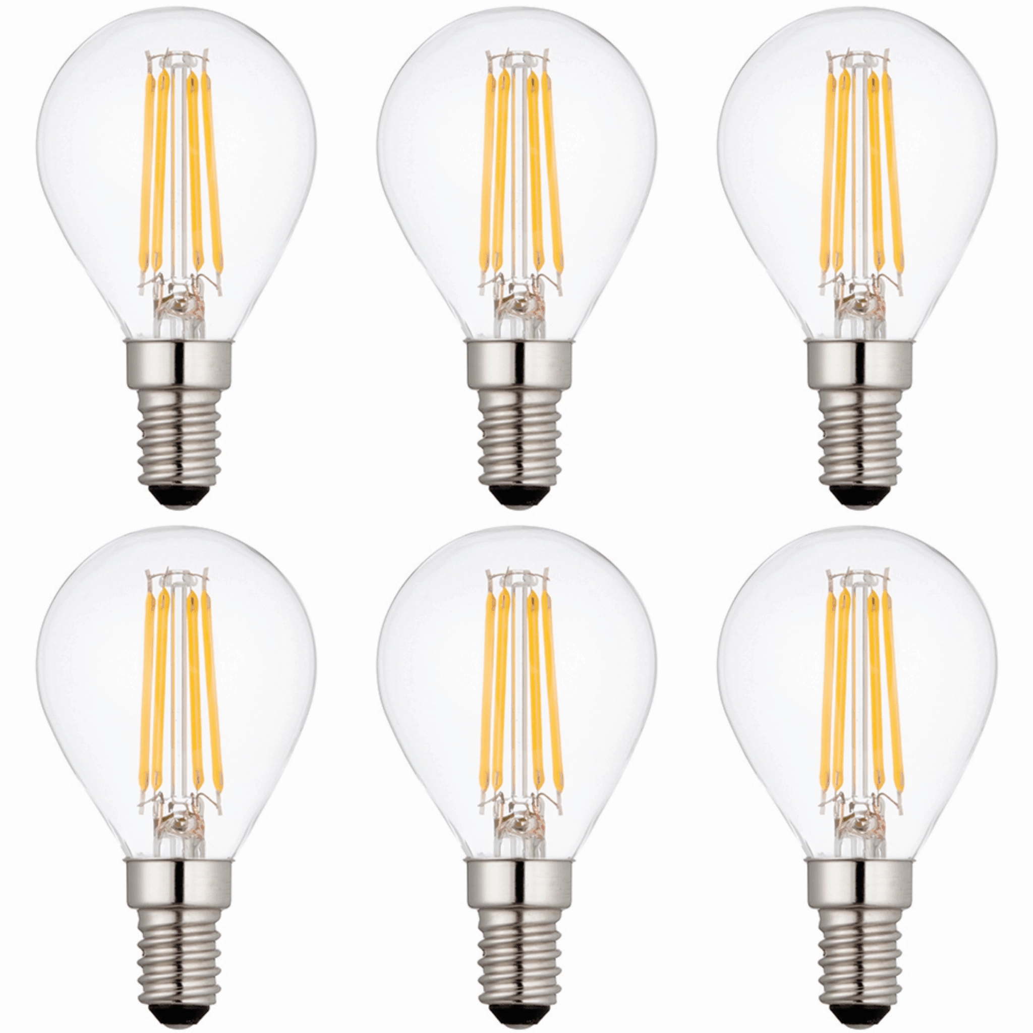 6 x E14 LED Filament Bulbs Dimmable 4W (40W Equivalent) contemporary ceiling fixture