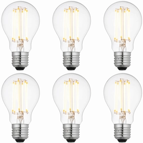 6 x E27 LED Dimmable Filament 6W Bulbs (40W Equivalent) contemporary ceiling fixture