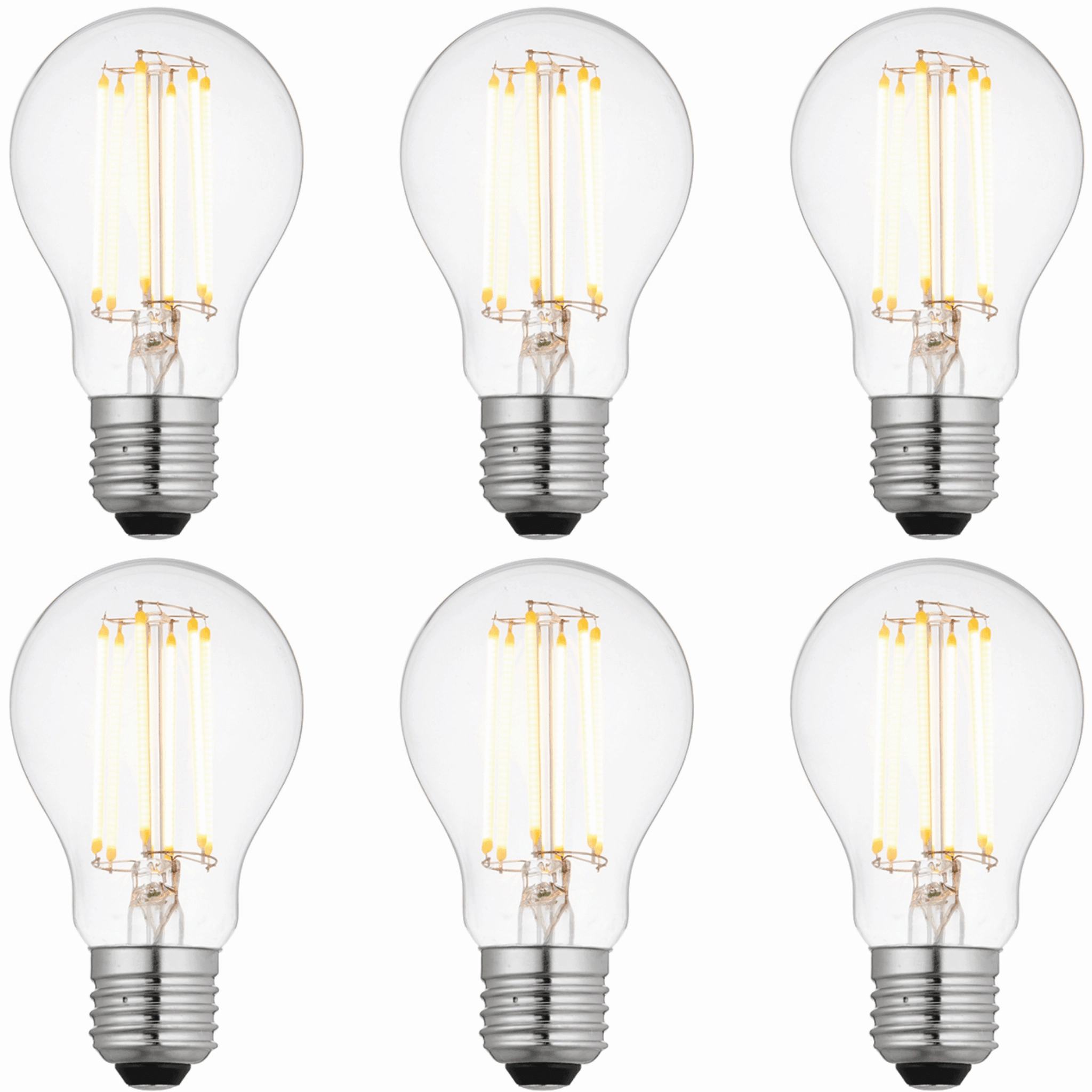 6 x E27 LED Dimmable Filament 6W Bulbs (40W Equivalent) contemporary ceiling fixture