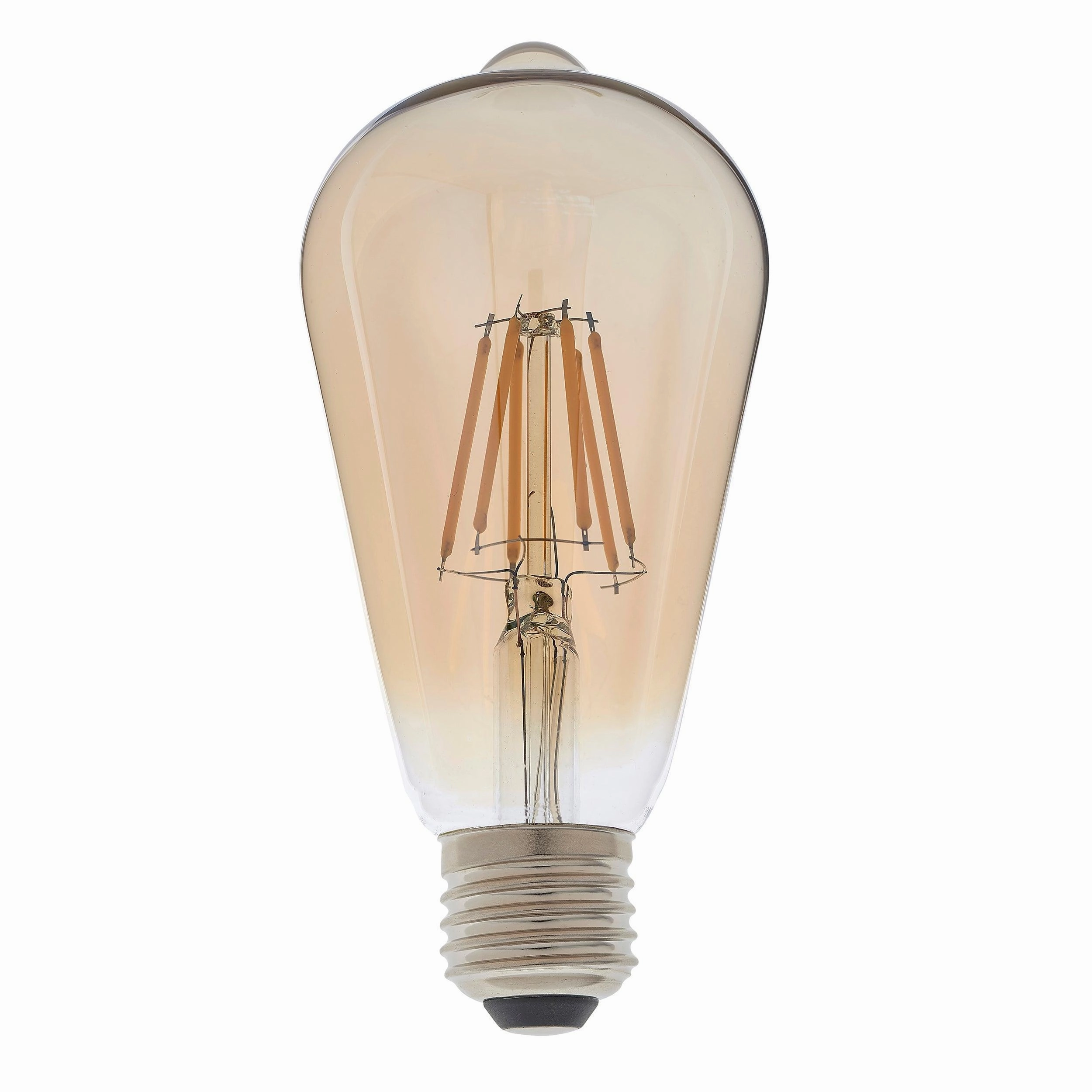 6 X E27 LED Filament Amber Pear Shaped Dimmable 6w Light Bulb