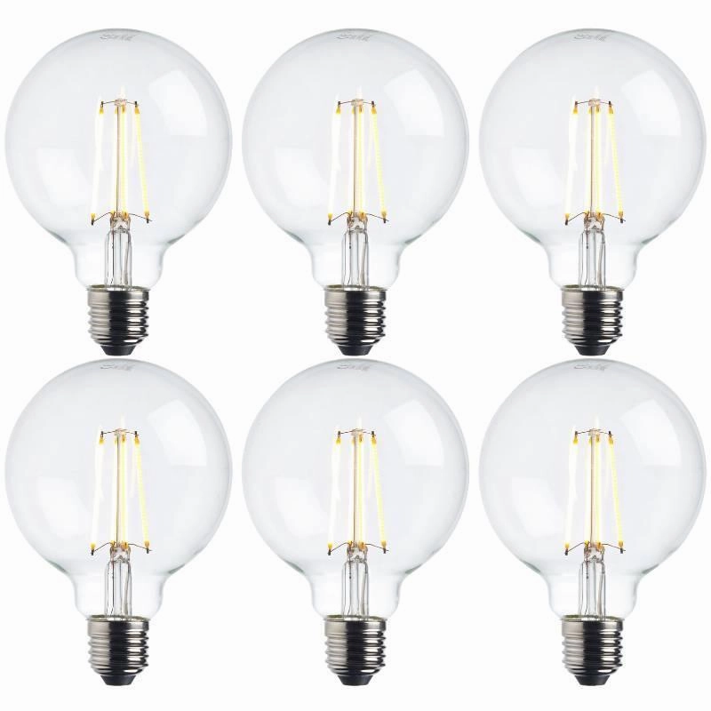 6 x E27 Warm White LED Filament Globe Light Bulb Dimmable 7W contemporary ceiling fixture