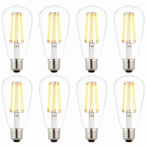 8 X E27 LED 6w Filament Clear Pear Shaped Dimmable Light Bulb contemporary ceiling fixture