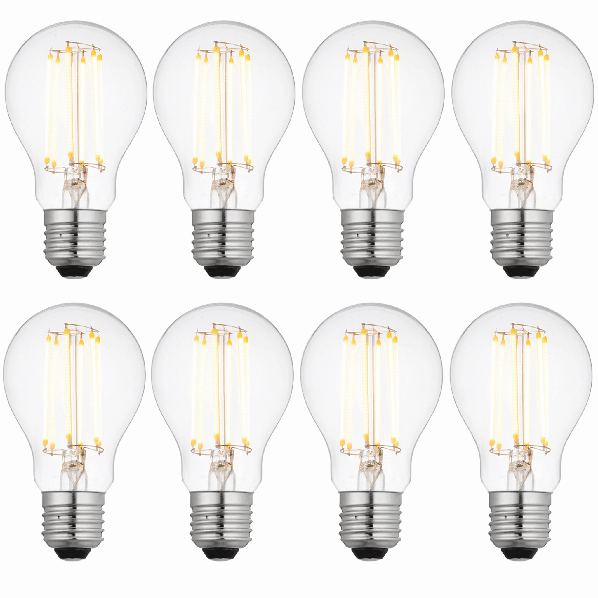 8 x E27 LED Dimmable Filament 6W Bulbs (40W Equivalent) contemporary ceiling fixture