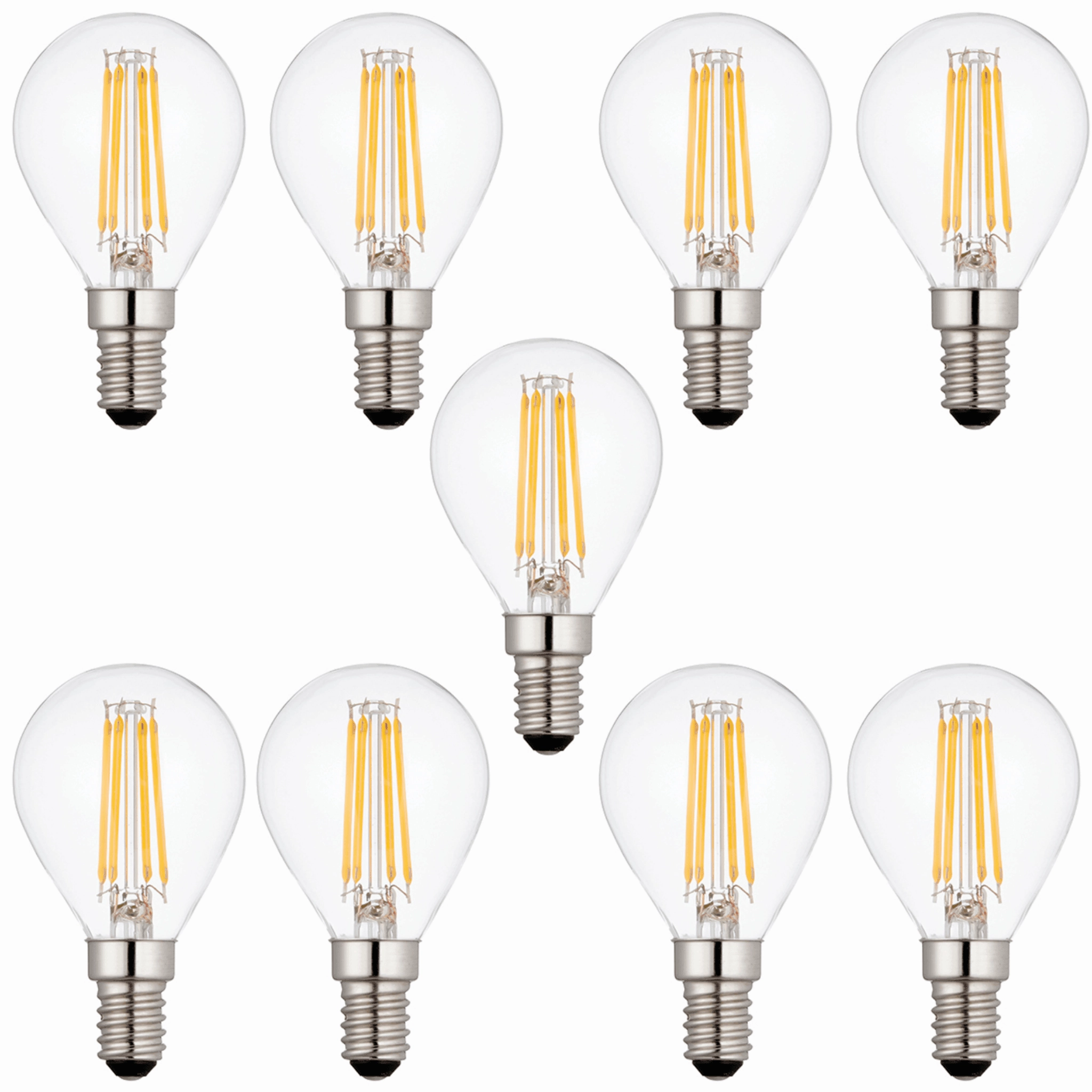 9 x E14 LED Filament Bulbs Dimmable 4W (40W Equivalent) contemporary ceiling fixture