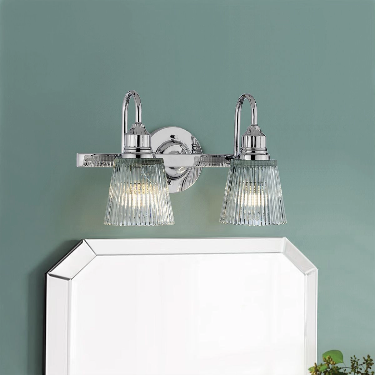 Addison Double Polished Chrome Bathroom Wall Light vintage desk lamp